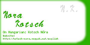 nora kotsch business card